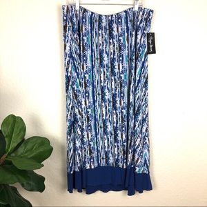 NWT Watercolor Striped Knit Maxi Skirt in Blues
